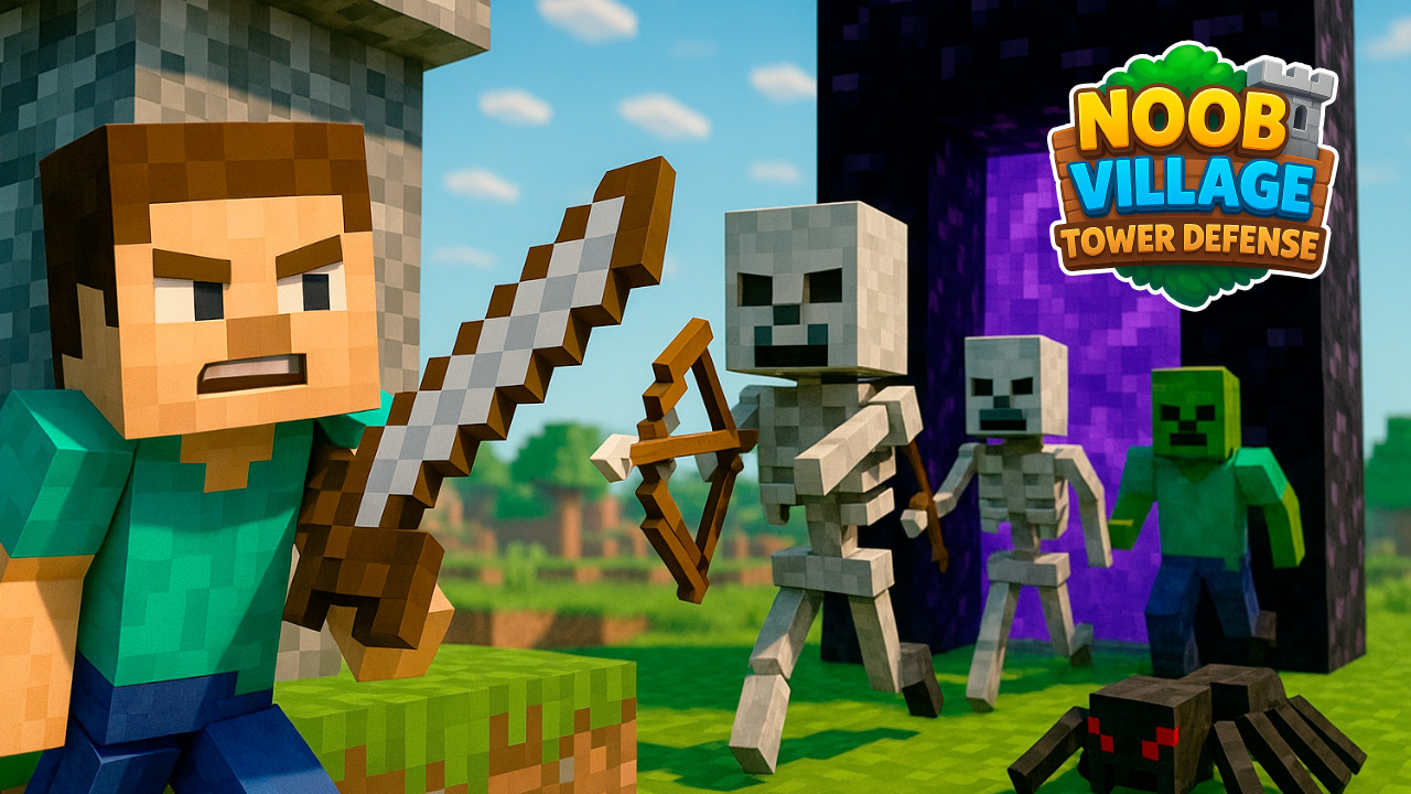 Noob Village Tower Defense gameplay artwork
