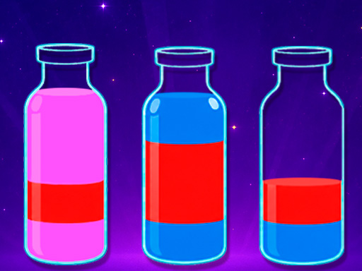 Colorful potion bottles showing the sorting puzzle